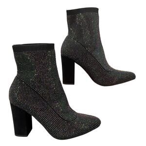 NEW Wild Pair Women’s Baybe Bling Sock Booties Black Size 7M